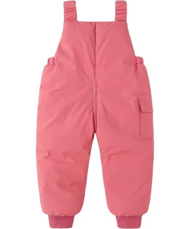 Happy Cherry Baby Winter Pants - Newborn Boys Girls Overall Ski Trousers - Infant Warm Snow Bib Pant - Toddler Windproof Padded Snowsuit Bottoms - Elastic Zipper Outerwear - Pink (Size 90) - Buy Online on GoSupps.com