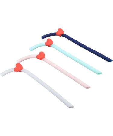 Foldable Silicone Straws Easy Cleaning Portable Foldable Silicone Straws Odorless Blue Pink Green Gray Safe for Camping Picnics - Buy Online on GoSupps.com
