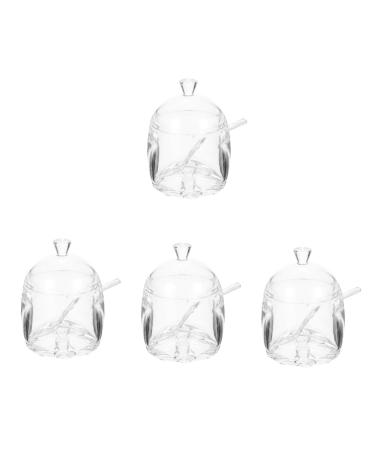 Zerodeko Clear Container Coffee Container 4pcs Spice Jar Salt Shaker Acrylic Household Ornament Container Condiment Bottle