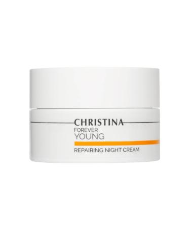 Christina Forever Young Repairing Night Cream - 50ml - Lightweight & Non-Oily Retinol Cream with Peptides Vitamins A & E for Overnight Hydration - Anti Wrinkle Face Cream Suitable for All Skin Types