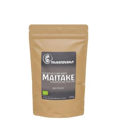 Tausendkraut Organic Vital Mushroom Powder - Reishi - Hericium - Cordyceps - Shiitake - European Made - Superior Quality Thousand Herbs - 200g to 500g (500g Maitake 500g)