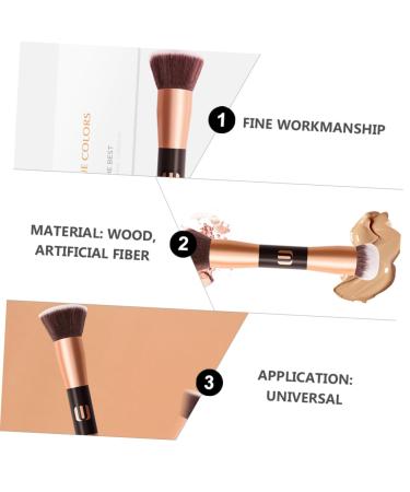 Shop Housoutil Double-Ended Makeup Brush - Flat Top Foundation & Contour Brush for Mineral Makeup | Premium Quality Cosmetics Tool - Buy Online on GoSupps.com