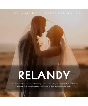 Relandy Crystal Hair Comb Evening Rhinestone Hair Accessories Bride Wedding Headpiece Gold for Women and Girls Blue - Buy Online on GoSupps.com