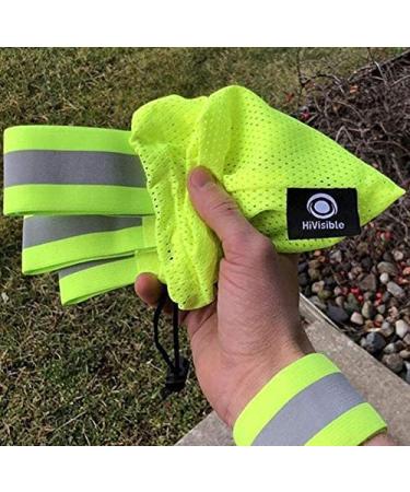 Reflective Bands Set for Cyclists and Runners - Green Arm, Ankle, Wrist, and Leg Straps - 4 Pack - Buy Online on GoSupps.com