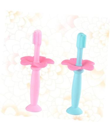 Beaupretty 2pcs Silicone Finger Toothbrush Set for Kids - Safe Training Toothbrush with Protective Baffle - Buy Online on GoSupps.com