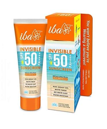 Invisible Spf 50 Sunscreen Pa++++ For All Skin Types Gel Based Oil Free Matte Finish Paraben Free White 80 gram
