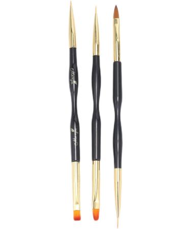 Jiklophg 3 Piece Set Nail Art Pen Double Headed Nail UV Gel Painting Brush Stick Manicure Decoration Tool Tips Draw Line Flower Kit - Buy Online on GoSupps.com
