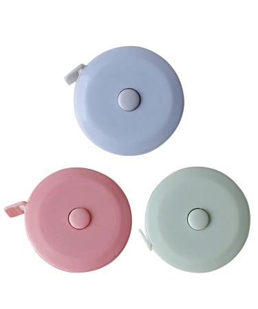 Tape Measure,3 Pack Soft Sewing Tape Measure for Body Measuring, 79 Inchs Mini Measurement Tape,Premium Retractable Fabric and Cloth Tape Measure, Handy (Pink/Green/Blue)