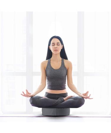 REEHUT Zafu Meditation Cushion | Round Buckwheat Fill Pillow | Organic Cotton Cover | Machine Washable | 4 Colors, 3 Sizes (Grey, 16x16x4.5) - Buy Online on GoSupps.com