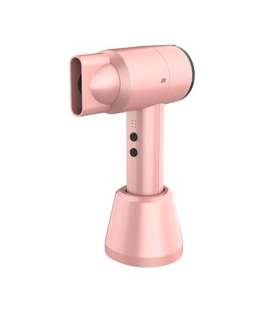Portable Wireless Hair Dryer 5000mAh Rechargeable Cordless Hair Dryer 6 Modes Hot/Cold Air Travel Blow Dryer for Camping Fine Arts Travel Outdoor Care Salon Tool Pink
