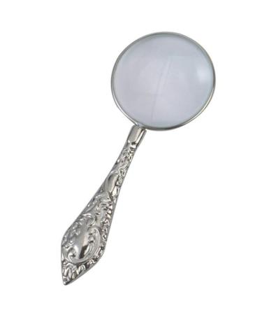 Magnifier Portable 45Mm European Flower Handle Hand-Held Full Metal Crafts Magnifying Glass Lofty Ambition