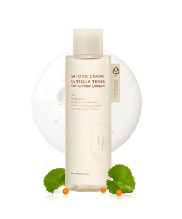 HEVEBLUE Salmon Caring Centella Toner - Salmon PDRN pH 5.5 Salmon Egg Extract Centella Madecassoside Restore and Rejuvenate Refine Skin Texture Low Irritation Korean Skincare K-Beauty