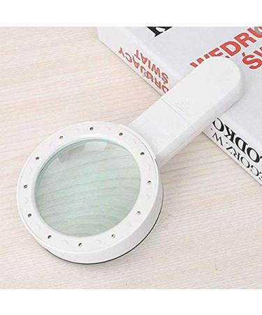 Magnifying 30X Magnifying Glass with Light Handheld Lighted Magnifier with Large Double Glass Lens Led Magnifiers for Seniors Reading (Magnification : About 30X Size : 80mm) Good Times
