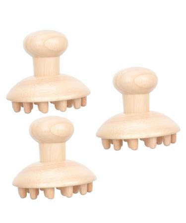 Partykindom 3 StK massage comb from wood shampoo children hair head massage stencil children's shampoo head massager scalp massager wooden tablets scratch Miss