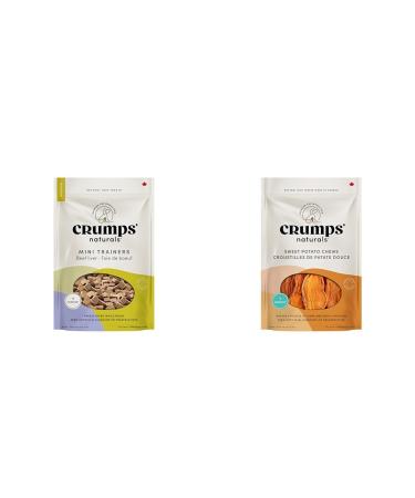 Crumps' Naturals Mt-Fd-105 Mini Trainers Freeze Dried Beef Liver (1 Pack) 126 G (Packaging May Vary) & Sweet Potato Chews 5.6oz / 160g Brown (SP-160)