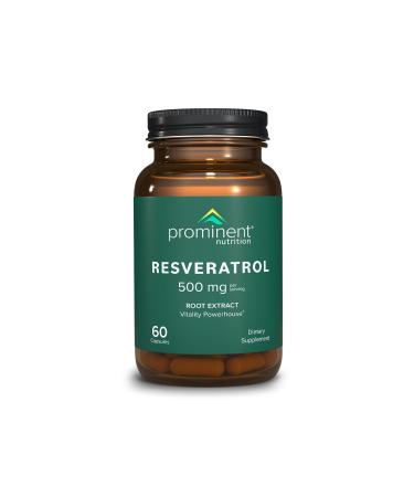 Prominent Nutrition Resveratrol Supplement Anti-Aging and Immune Support 98% Pure Trans-Resveratrol Supplement 500 mg 30 Day Supply - 1 Pack 60 Count (Pack of 1)