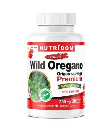 Nutridom Oil of Oregano Softgels - Wild Oregano Oil Supplement with Highly Concentrated Carvacrol - Easy to swallow Capsules - Non GMO - 30 Count