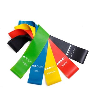 Mazaashop Resistance Bands for Legs and Butt Exercise Mini Workout Bands for Women Fitness Home Gym 5 Pack - Buy Online on GoSupps.com