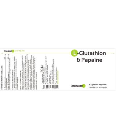 Anastore L-Glutathione & Papaya 400mg - 60 Capsules | Premium Antioxidant Supplement | International Shipping - Buy Online on GoSupps.com