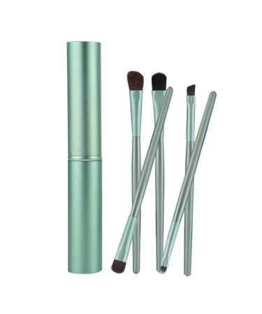 5pcs Portable Cosmetic Brush Set - Green Eye Shadow & Foundation Makeup Tools - International Shipping Available - Buy Online on GoSupps.com