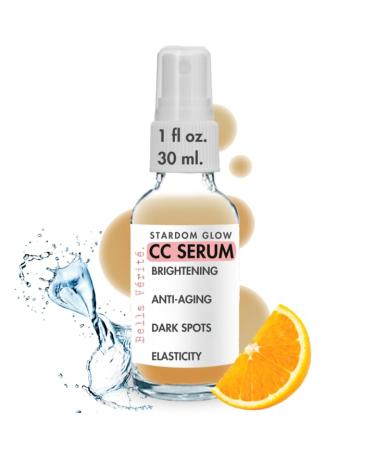 Bella Verite - Vegan Stardom Glow CC Serum w/Vitamin C Citrus Stem Cells Caribbean Orange Oil and Chamomile Flower to Smooth Fine Lines & Wrinkles Even Skin Tone Hydrate 1 Fl Oz