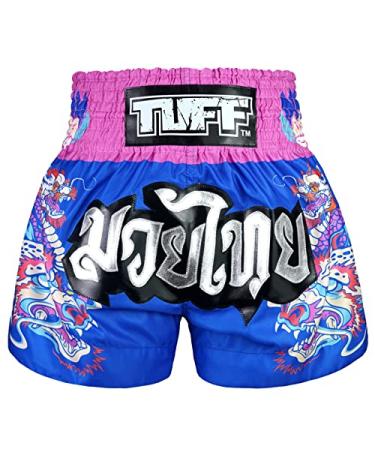 Tuff Sport Muay Thai Shorts Boxing Shorts Traditional Styles Workout Shorts MMA Kickboxing Clothing Medium Tuf-ms686-blu