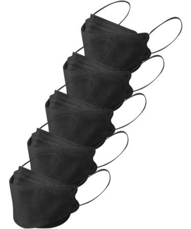 50PC Black Fish Type Disposable_Face_Coverings 4-Ply Comfortable For Adults Outdoor Daily Use - Buy Online on GoSupps.com