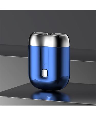 2024 New Upgrade Pocket Shaver USB Mini Shavers for Men Rechargeable Waterproof Compact Electric Shaver Mini Portable Electric Razor Double Head Razor (blue)