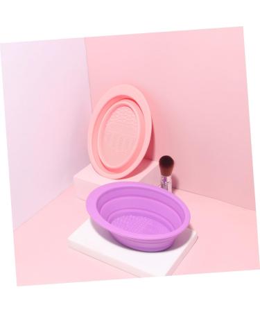 Ipetboom Makeup Brush Scrub Pad Make up Makeup Brush Scrubber Portable Hair Brush Cleaning Scrubber Makeup Accessories Silicone Brush Cleaning Pad Silica Gel Pink Cosmetic Cleaning Bowl - Buy Online on GoSupps.com