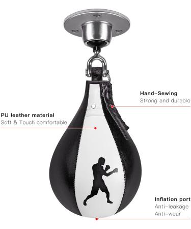 Benelabel Leather Speed Bag - Professional Boxing Training Kit with Swivel and Inflator for Speed and Reflexes Improvement - Buy Online on GoSupps.com