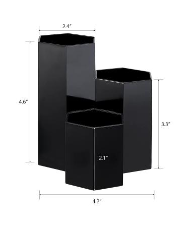 LoveBB 3-Slot Black Makeup Brush Holder Organizer - Plastic Cosmetics Brushes Pen Storage Solution - Buy Online on GoSupps.com