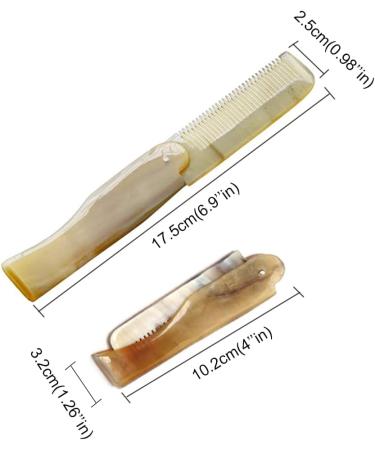 Yak Horn Foldable Beard Comb for Men and Women - Pocket Size Fine Tooth Mustache and Hair Comb - Buy Online on GoSupps.com