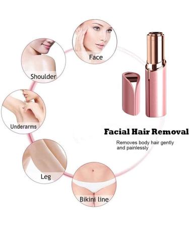 Painless Facial Hair Removal for Women | Waterproof Shaver Razor with LED Light | Face, Bikini, Upper Lip & Chin | Rose Gold - Buy Online on GoSupps.com