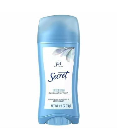 Secret Unscented Invisible Solid Antiperspirant Deodorant 2.6oz - Buy Online on GoSupps.com