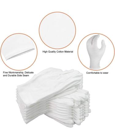 40 Pcs White Cotton Work Gloves Inspection Jewelry Dry Hand Moisturizing Gloves for Men Women - Buy Online on GoSupps.com