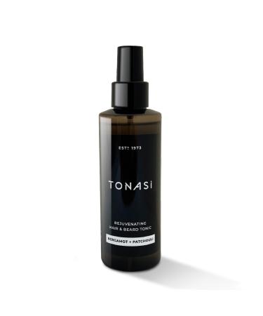 Tonasi Rejuvenating Hair Tonic Men s Grooming Tonic Hairstyling with Natural Ingredients and Fragrance For Strengthens Hair Moisture Combats Dandruff and Make Non-Greasy Hair Styling 150 ml Bergamot + Patchouli