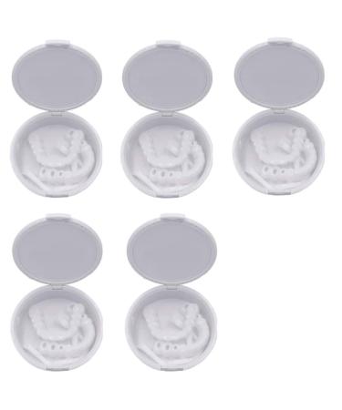 XZLZMD Silica Gel Dentures Cosmetic Upper and Lower Veneers Dentures For A Perfect Smile Reusable Unisex 5 Pair