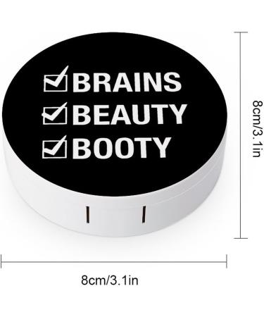 Beauty Brains and Booty Portable Contact Lens Case with Mirror - Travel-Friendly Lens Box - Buy Online on GoSupps.com