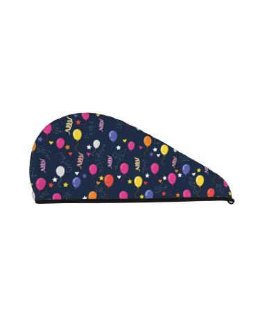 Colored Balloons Microfiber Hair Towel Soft Super Absorbent Hair Towel Wrap for Women Coral Velvet Quick Dry Hair Cap for Long Curly and Thick Hair