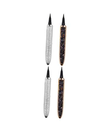 SKISUNO 4 Pcs Diamond Eyeliner Eye Grooming Cosmetic Accessories Eye Beauty Pens Gold Eyeliner Black Silver