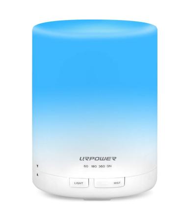 URPOWER 2nd Generation 300ml Aroma Essential Oil Diffuser Ultrasonic Air Humidifier with AUTO Shut Off and 6-7 Hours Continuous Diffusing - 7 Color Changing Lights and 4 Timer Settings White 1 Count (Pack of 1) - Buy Online on GoSupps.com