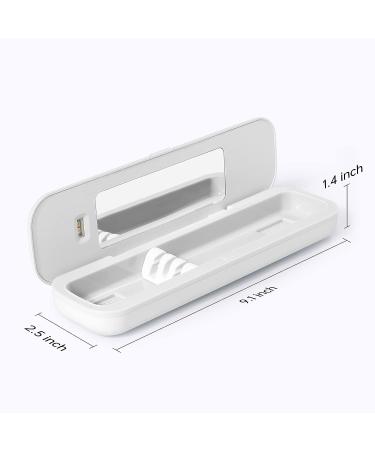 ELMWAY Smart UV Toothbrush Sanitizer - Portable Antibacterial Travel Holder with UV Light - White - Buy Online on GoSupps.com