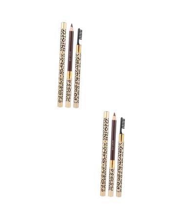 Didiseaon 4 Pcs Eyebrow Pencil Brush Long Lasting Eyebrow Pencils Eyebrow Crayon Waterproof Brown Kit Wooden 1 count (Pack of 1) As Shownx2pcs