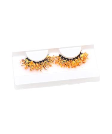 kawehiop 2piece Lightweight Comfort 3D Coloured Eyelashes Natural Look Easy Application Glittery Eyelashes With Sequins Plastic Q-05