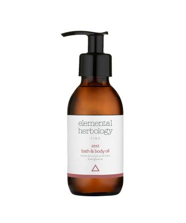 Elemental Herbology Zest Bath & Body Oil 4.9 fl. oz- Marjoram Sweet Orange Rosemary Essential Oils Blend for a Revitalizing Bath - Cruelty Free