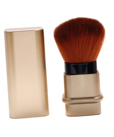 DRESSOOS Nail Dust Brush Powder Brush Nail Remover Brush Multi-use Makeup Brush Retractable Makeup Brush Makeup Blush Foundation Makeup Brush Nylon Wool Highlight Flexible Tube Travel 8.2x3.3cm Golden