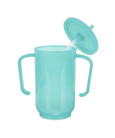 Convalescent Drinking Aids Spill Proof Feeding Cup with Extended Straw Self Feeding Assistant Device Drinking Utensils for Handicapped Stroke Parkinson Patients Bedridden Elderly (Blue)