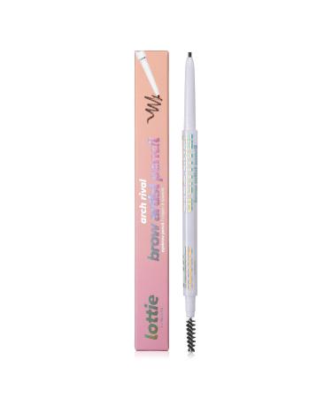 Arch Rival: Brow Artist in Brown Retractable Eyebrow Pencil Ultra-fine Brow Brush for High-definition Ultra-precise Hair-like Effect.