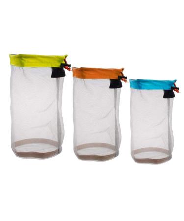 Yiotfandoll Nylon Mesh Stuff Sack Drawstring Storage Bag for Camping Travelling Hiking Bag Set of 3