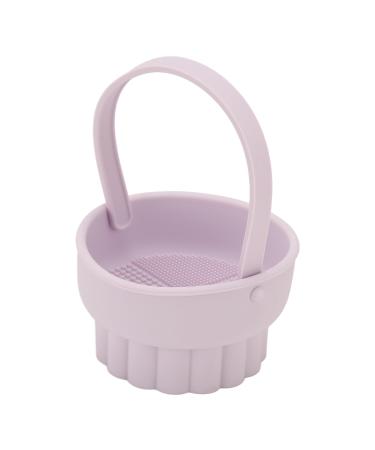 Silicone Makeup Brushes Cleaning Bowl Embossed Design Quick Drain Function with Various Textures for Different Types of Brushes and Sponges with Handle